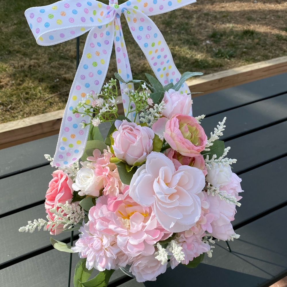 Handmade Peony/Rose Door Wreath - Picture 4 of 6